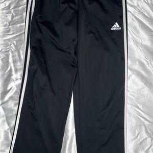 Adidas Men or Women Black Sweatpants with White Stripes. Unisex. Pockets